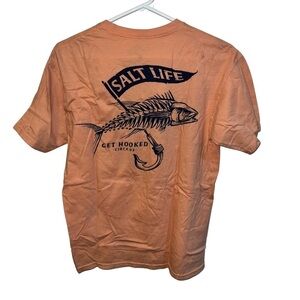 Salt Life Men's Orange Get Hooked T-Shirt M